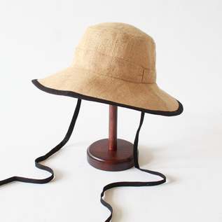 Embedded Ribbon wide Brim Hat