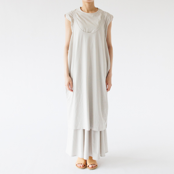 ワイドオープンスリップドレス（Light Grey）