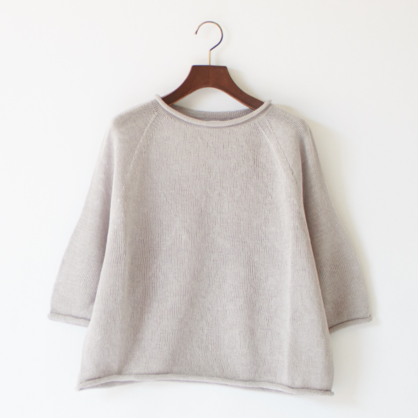 GIMAコットン ロールネックセーター(ライトブルー)