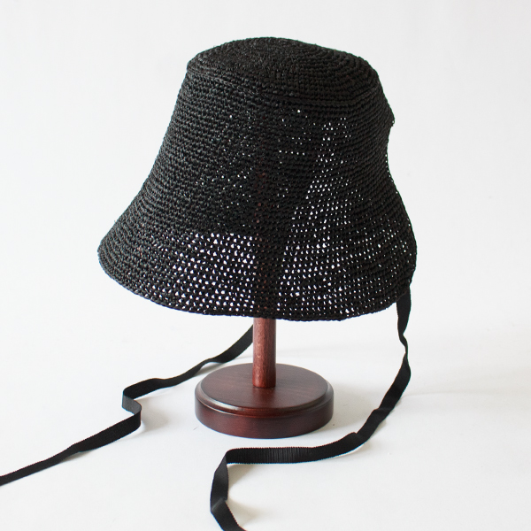 ラフィアハット adam(Black)