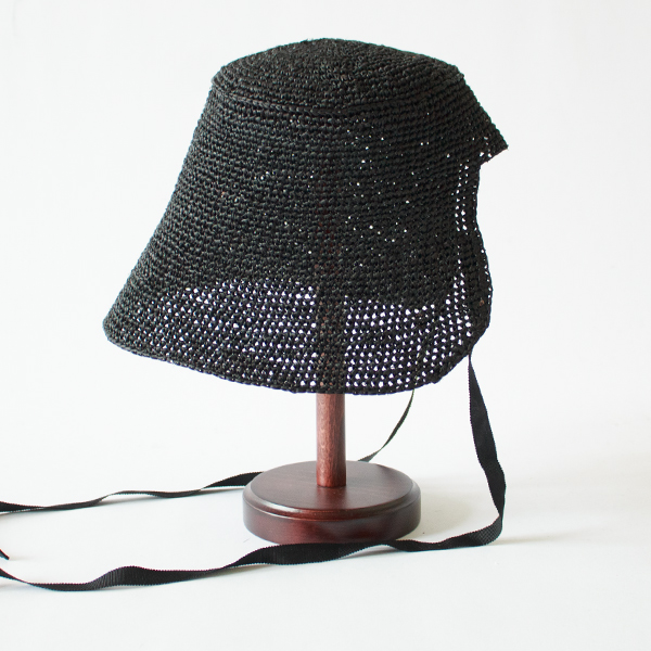 ラフィアハット adam(Black)