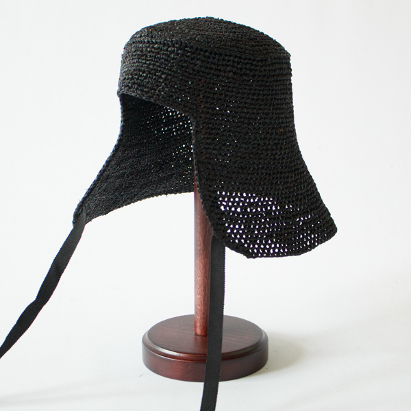 ラフィアハット adam(Black)