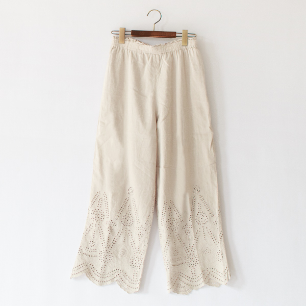 リネンコットンレースパンツ（BEIGE）