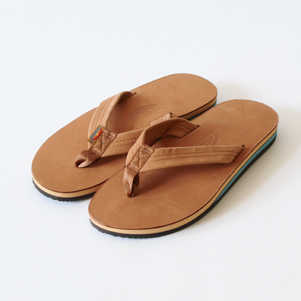 ダブルレイヤーレザーサンダル Mens TAN