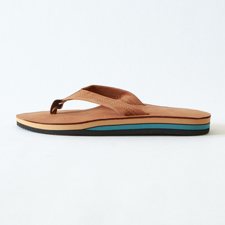 ダブルレイヤーレザーサンダル Mens TAN／RAINBOW SANDALS (レインボー