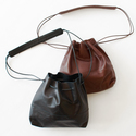 HORSE LEATHER DRAWSTRINGS WIDE SHOULDER HORSE LEATHER DRAWSTRINGS WIDE SHOULDER