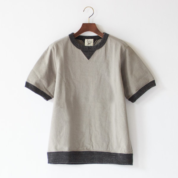  ユニセックス Dotsume Rib Tシャツ(Moss Gray×HBK)