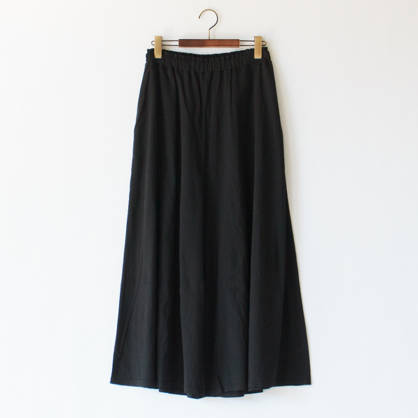 ギャザーワイドパンツ	BLACK