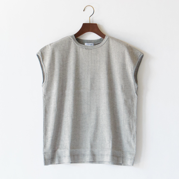スリーブレスTシャツ トップグレー スリーブレスTシャツ トップグレー