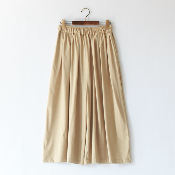 オーガニックコットン微強撚天竺 ワイドキュロットパンツ(BEIGE) オーガニックコットン微強撚天竺 ワイドキュロットパンツ(BEIGE)