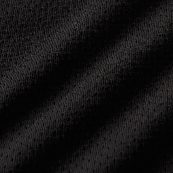 コットンならではの柔らかく自然な肌触りと高い吸水性を併せ持つメッシュの素材（BLACK）