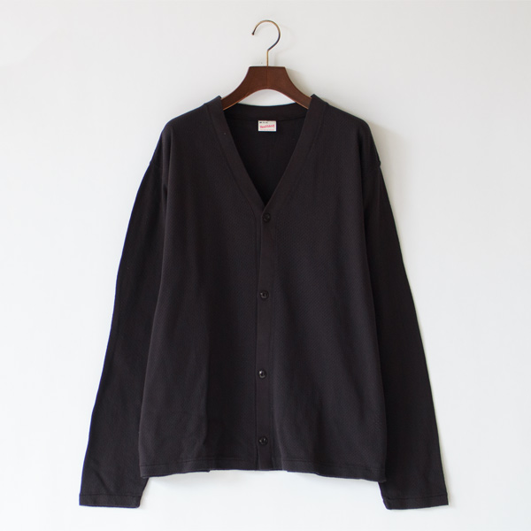 USコットンメッシュカーディガン(BLACK)
