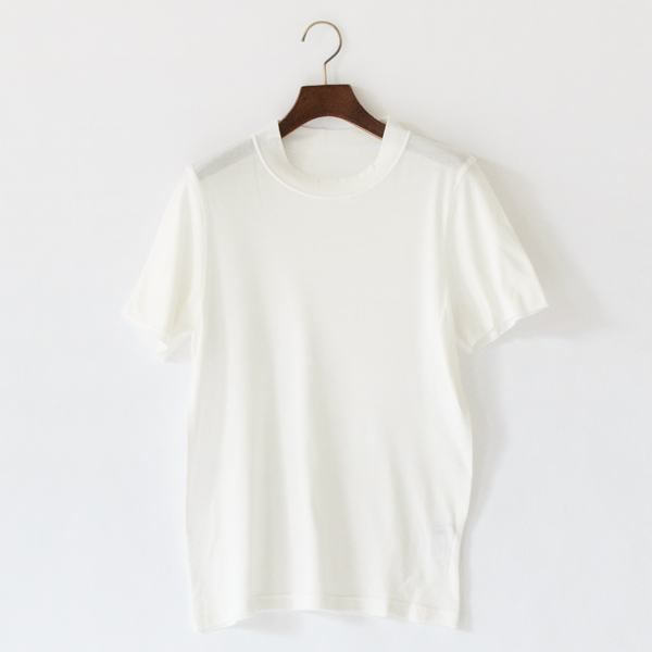 綿強撚天竺 クルーネック半袖Tシャツ(WHITE)