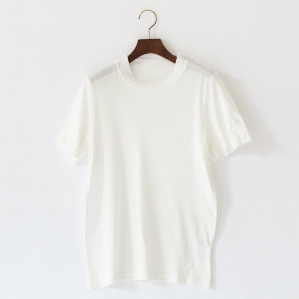 綿強撚天竺 クルーネック半袖Tシャツ(WHITE)