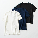 綿強撚天竺 クルーネック半袖Tシャツ