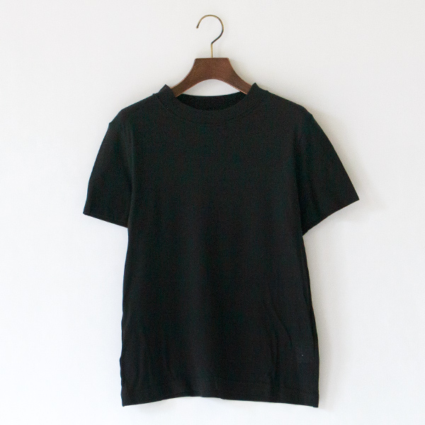 綿強撚天竺 クルーネック半袖Tシャツ(BLACK)