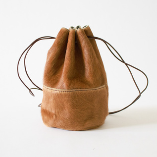HORSE FUR DRAW STRINGS POUCH