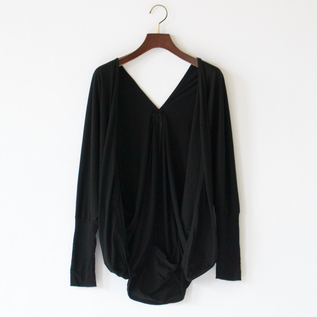 Cotton high-gauge jersey packable transformable cardigan