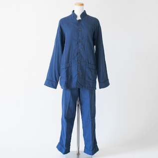 Kyowa Sarashi Cotton Gauze Pajamas Triple Layer Product-Dyed Navy