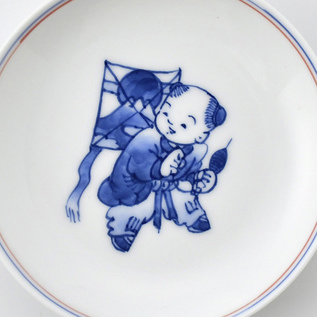 ［丸］染付唐子 2枚セット