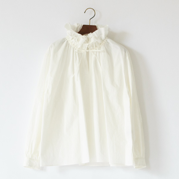 ダブルフリルカラープルオーバーシャツ(WHITE)