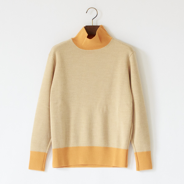 14Gウールスムースハイネックセーター(BEIGE)