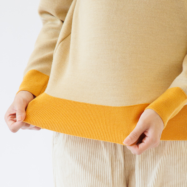 配色リブ(身長160cm・BEIGE) 配色リブ(身長160cm・BEIGE)