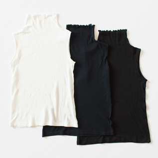 Cotton-Cashmere Ribbed High-Neck Sleeveless Top