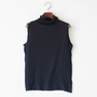 Cotton-Cashmere Ribbed High-Neck Sleeveless Top