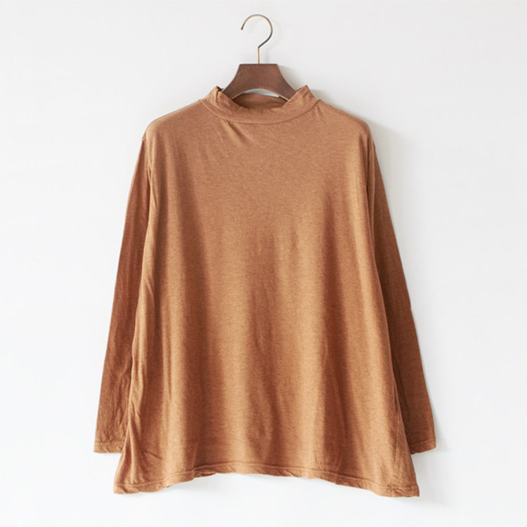 モックネックAラインプルオーバー(RAW UMBER)