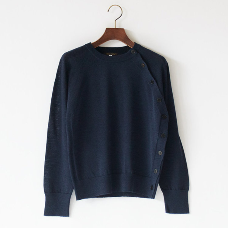 14G天竺クルーネックセーター(NAVY)