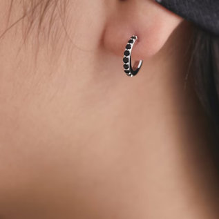 キャッチレスピアス EMBRACE Onyx(silver)