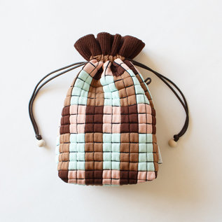 巾着ポーチ PIXEL POUCH BAG(CHECK/D.BROWN) 巾着ポーチ PIXEL POUCH BAG(CHECK/D.BROWN)