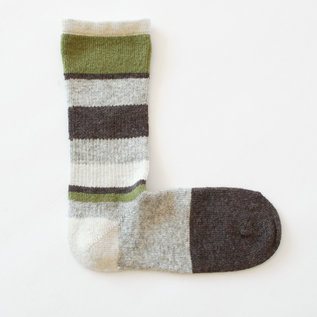 MEN MULTI STRIPE WOOL CREW SOCKS