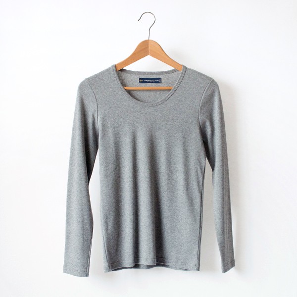 クルーネックロングスリーブ　 ASH CHINE
