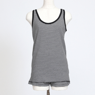 ワッフルタンクトップ&ショートパンツセット(BLK OFF BDR) ワッフルタンクトップ&ショートパンツセット(BLK OFF BDR)