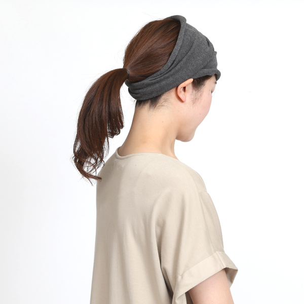 コットンヘアバンド（GREY MIX）