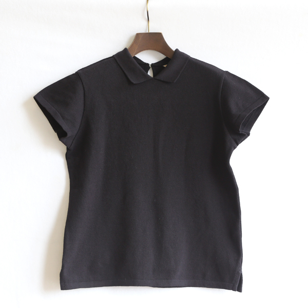 OLIVIA ニットポロシャツ（BLACK NAVY）※販売終了
