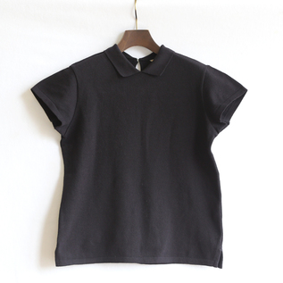 OLIVIA ニットポロシャツ（BLACK NAVY）※販売終了