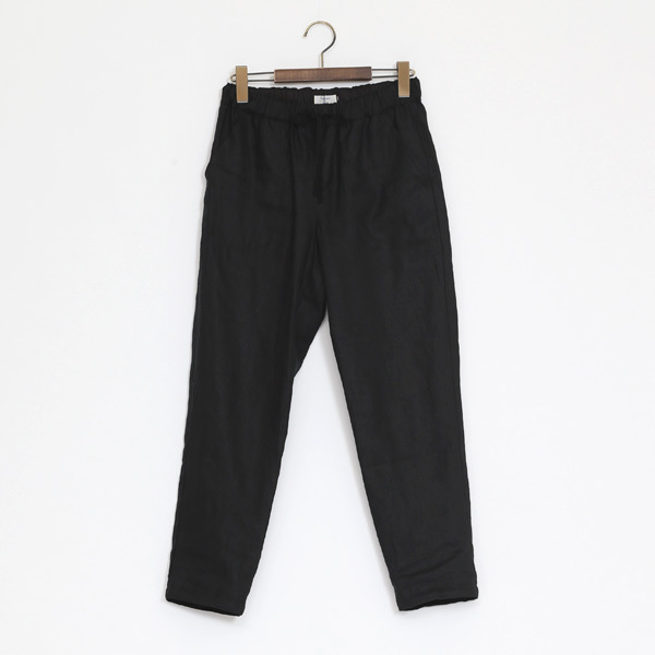 リネンキャンバスワッシャーパンツ　BLACK