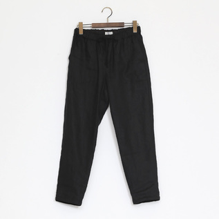 リネンキャンバスワッシャーパンツ　BLACK