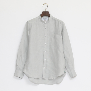 リネンロングスリーブシャツ バンドカラー Pure Grey リネンロングスリーブシャツ バンドカラー Pure Grey