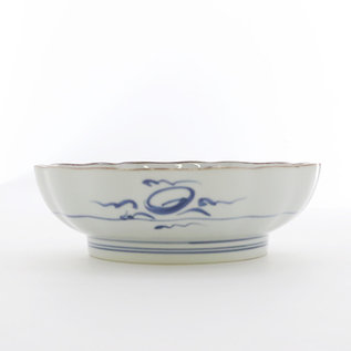 なます皿 向付 2セット 染付 色絵付 花文様 同柄 窯