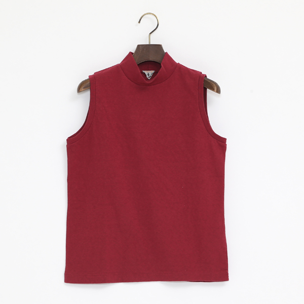 ETHEL モックネックノースリーブスシャツ（CASSIS）