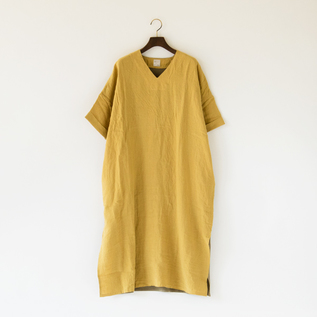 リネン×ジャージーワンピース(MUSTARD) リネン×ジャージーワンピース(MUSTARD)