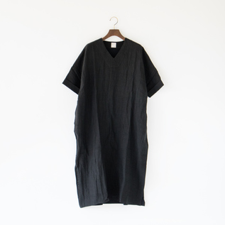 リネン×ジャージーワンピース(BLACK) リネン×ジャージーワンピース(BLACK)