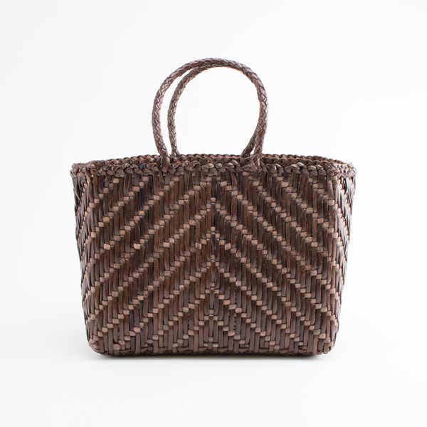 レザーメッシュトートバッグ（DK BROWN　GREY）