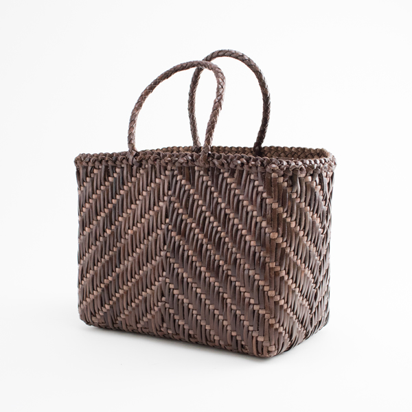 レザーメッシュトートバッグ（DK BROWN　GREY）