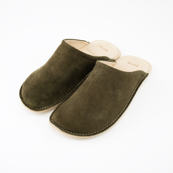 男性向けレザースリッパ KHAKI 男性向けレザースリッパ KHAKI