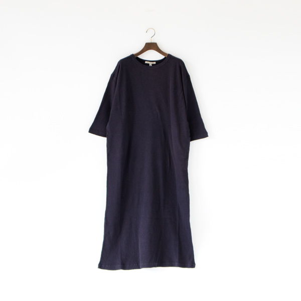 リネンコットン Baby Waffle ワンピース（NAVY）